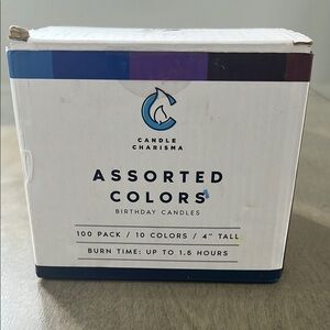 Candle Charisma Assorted Colors Birthday Candles 100 pack